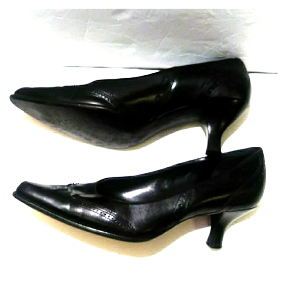 FRANCO Sarto Rogue black leather heels 7M - Picture 6 of 8